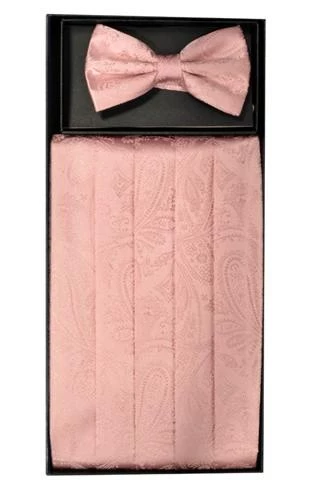 Vesuvio Napoli Pink Paisley Cummerbund And Bow Tie Set 3 Vesuvio Napoli Pink Paisley Cummerbund And Bow Tie Set