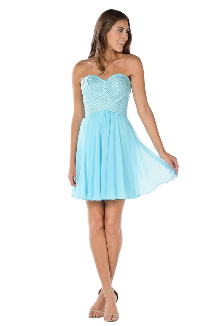 Pink Short Strapless Dress With Sequined Top By Poly USA Prom 7 Pink Short Strapless Dress With Sequined Top By Poly USA Prom