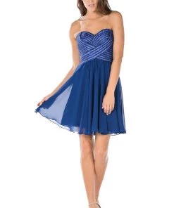 Pink Short Strapless Dress With Sequined Top By Poly USA Prom 14 Pink Short Strapless Dress With Sequined Top By Poly USA Prom