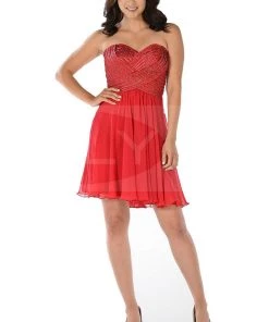 Pink Short Strapless Dress With Sequined Top By Poly USA Prom 19 Pink Short Strapless Dress With Sequined Top By Poly USA Prom