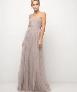 Prom Pleated Long Convertible Tulle Dress By Cinderella Divine ET322
