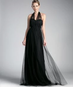 Pleated Long Convertible Tulle Dress By Cinderella Divine ET322