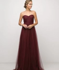 Prom Pleated Long Convertible Tulle Dress By Cinderella Divine ET322