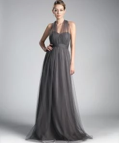 Prom Pleated Long Convertible Tulle Dress By Cinderella Divine ET322