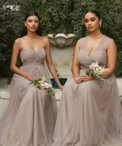 Pleated Long Convertible Tulle Dress By Cinderella Divine ET322