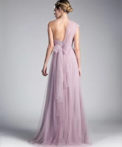 Prom Pleated Long Convertible Tulle Dress By Cinderella Divine ET322