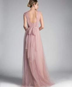 Prom Pleated Long Convertible Tulle Dress By Cinderella Divine ET322