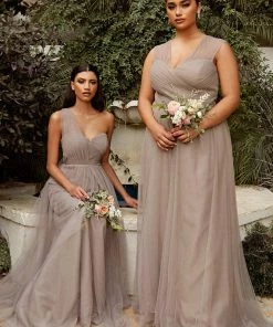 Pleated Long Convertible Tulle Dress By Cinderella Divine ET322