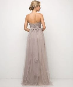 Prom Pleated Long Convertible Tulle Dress By Cinderella Divine ET322