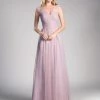 Prom Pleated Long Sleeveless Mauve Dress By Cinderella Divine ET320