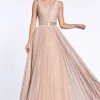 Long Sleeveless Metallic Dress By Cinderella Divine CM9086 Prom