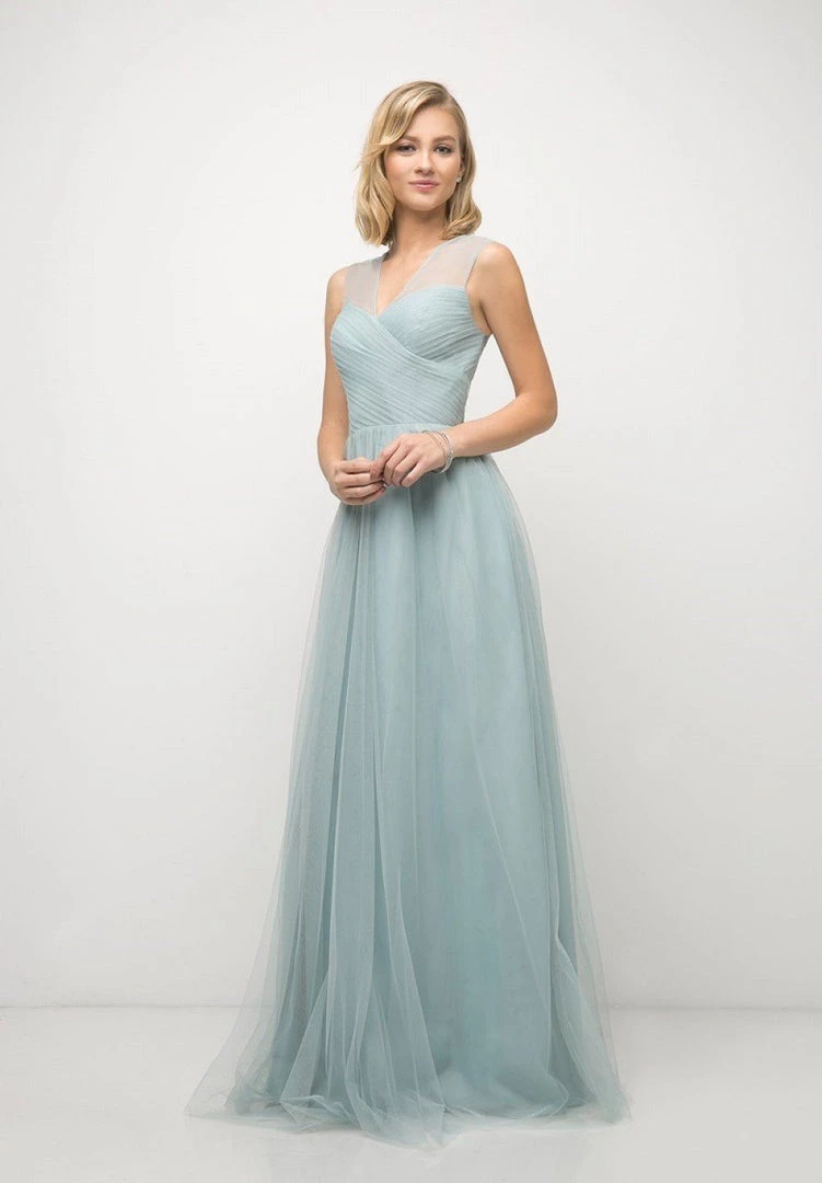 Prom Pleated Long Sleeveless Navy Dress By Cinderella Divine ET320 8 Prom Pleated Long Sleeveless Navy Dress By Cinderella Divine ET320