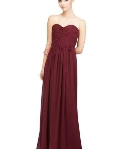 Starbox Pleated Long Strapless Sweetheart Dress With Corset Back By Star Box 6414