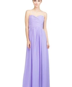 Starbox Pleated Long Strapless Sweetheart Dress With Corset Back By Star Box 6414