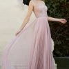 Prom Pleated Long Tulle Dress By Cinderella Divine CJ535