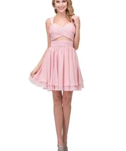 Prom Pleated Short Sweetheart Dress With Sheer Panels By Star Box 6428