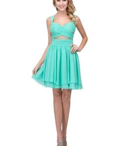 Prom Pleated Short Sweetheart Dress With Sheer Panels By Star Box 6428
