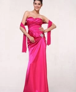 Long Strapless Satin Dress By Cinderella Divine 8530 Prom 19 Long Strapless Satin Dress By Cinderella Divine 8530 Prom