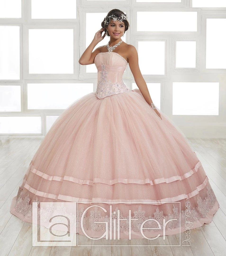 LA Glitter By House Of Wu Strapless Glitter Dress By House Of Wu LA Glitter 24026 Quinceañera 6 LA Glitter By House Of Wu Strapless Glitter Dress By House Of Wu LA Glitter 24026 Quinceañera