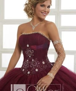 LA Glitter By House Of Wu Strapless Glitter Dress By House Of Wu LA Glitter 24026 Quinceañera 10 LA Glitter By House Of Wu Strapless Glitter Dress By House Of Wu LA Glitter 24026 Quinceañera