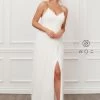 Pleated V-Neck Chiffon Gown By Nox Anabel R477 Prom