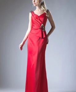 Long Fitted Off Shoulder Dress By Cinderella Divine CH520