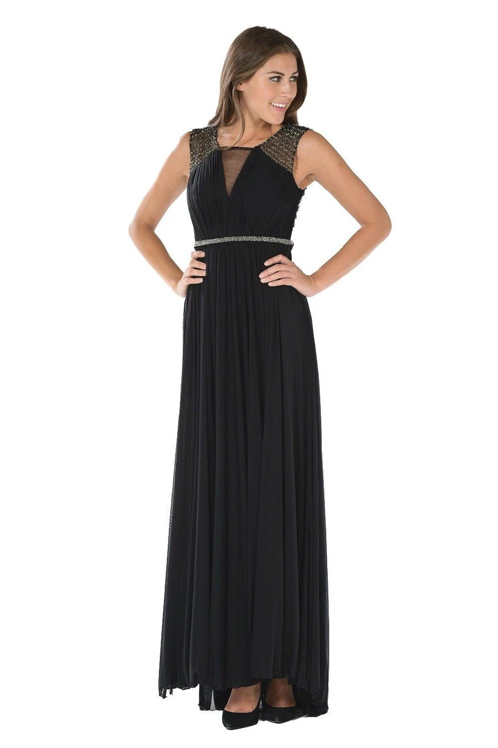 Plum Long Ruched Dress With Beaded Sheer Back By Poly USA Prom 6 Plum Long Ruched Dress With Beaded Sheer Back By Poly USA Prom