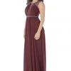 Plum Long Ruched Dress With Beaded Sheer Back By Poly USA Prom 2 Plum Long Ruched Dress With Beaded Sheer Back By Poly USA Prom