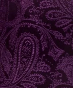 Vesuvio Napoli Men Plum Paisley Bow Ties With Matching Pocket Squares