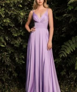 Prom Plus Size A-line Satin Gown With Slit By Cinderella Divine 7472