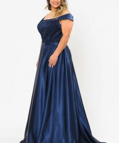 Poly USA Plus Size Prom Plus Size Embroidered Long Off Shoulder Dress By Poly USA W1064 10 Poly USA Plus Size Prom Plus Size Embroidered Long Off Shoulder Dress By Poly USA W1064