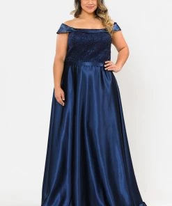 Poly USA Plus Size Prom Plus Size Embroidered Long Off Shoulder Dress By Poly USA W1064 11 Poly USA Plus Size Prom Plus Size Embroidered Long Off Shoulder Dress By Poly USA W1064