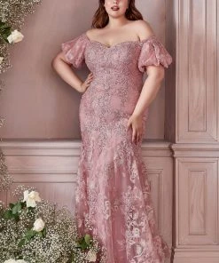 Prom Plus Size Lace Mermaid Gown By Cinderella Divine CD959C