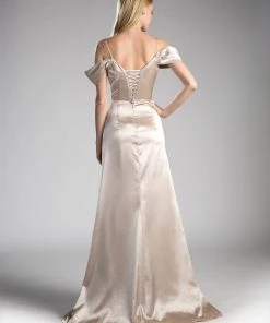 Plus Size Long Cold Shoulder Dress By Cinderella Divine CF297