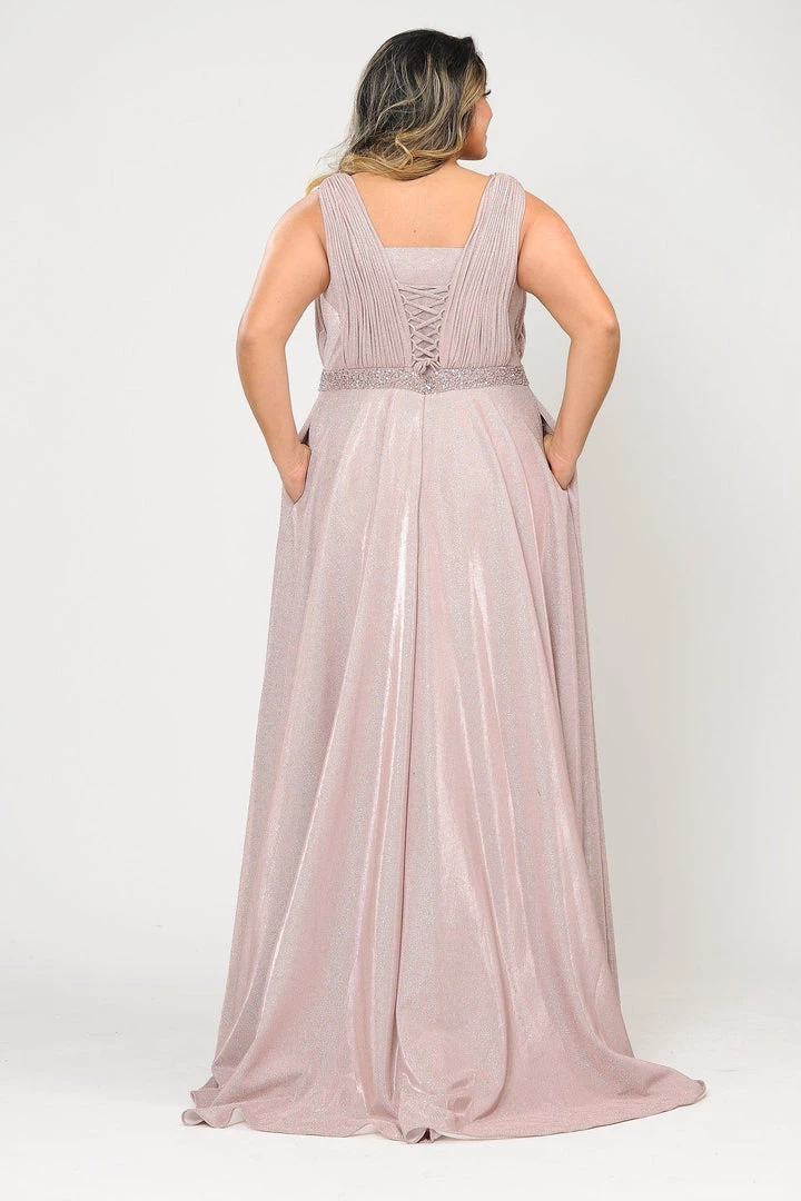 Poly USA Plus Size Plus Size Long Iridescent Glitter Dress By Poly USA W1082 8 Poly USA Plus Size Plus Size Long Iridescent Glitter Dress By Poly USA W1082