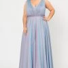 Poly USA Plus Size Plus Size Long Iridescent Glitter Dress By Poly USA W1082
