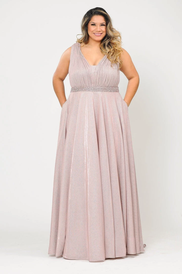Poly USA Plus Size Plus Size Long Iridescent Glitter Dress By Poly USA W1082 7 Poly USA Plus Size Plus Size Long Iridescent Glitter Dress By Poly USA W1082