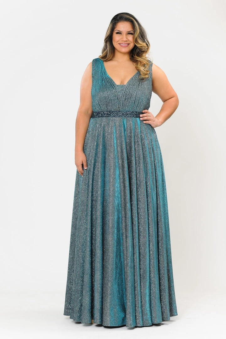 Poly USA Plus Size Plus Size Long Iridescent Glitter Dress By Poly USA W1082 11 Poly USA Plus Size Plus Size Long Iridescent Glitter Dress By Poly USA W1082