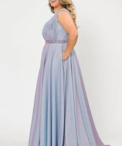 Poly USA Plus Size Plus Size Long Iridescent Glitter Dress By Poly USA W1082 21 Poly USA Plus Size Plus Size Long Iridescent Glitter Dress By Poly USA W1082