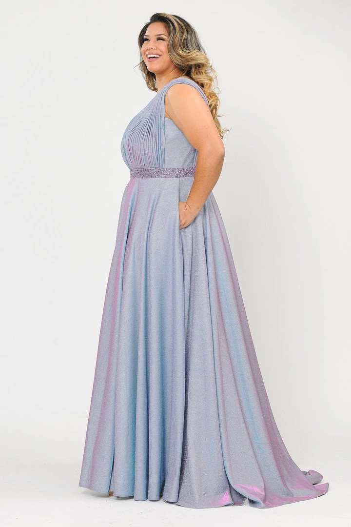 Poly USA Plus Size Plus Size Long Iridescent Glitter Dress By Poly USA W1082 5 Poly USA Plus Size Plus Size Long Iridescent Glitter Dress By Poly USA W1082