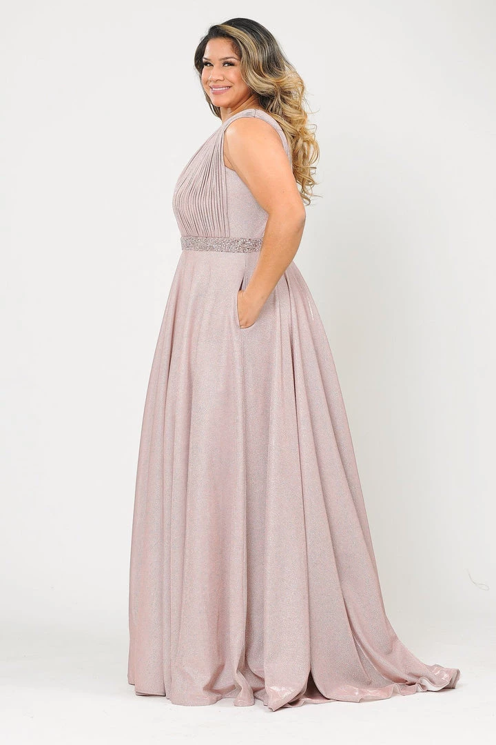 Poly USA Plus Size Plus Size Long Iridescent Glitter Dress By Poly USA W1082 9 Poly USA Plus Size Plus Size Long Iridescent Glitter Dress By Poly USA W1082