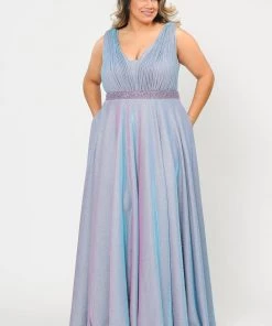 Poly USA Plus Size Plus Size Long Iridescent Glitter Dress By Poly USA W1082 22 Poly USA Plus Size Plus Size Long Iridescent Glitter Dress By Poly USA W1082