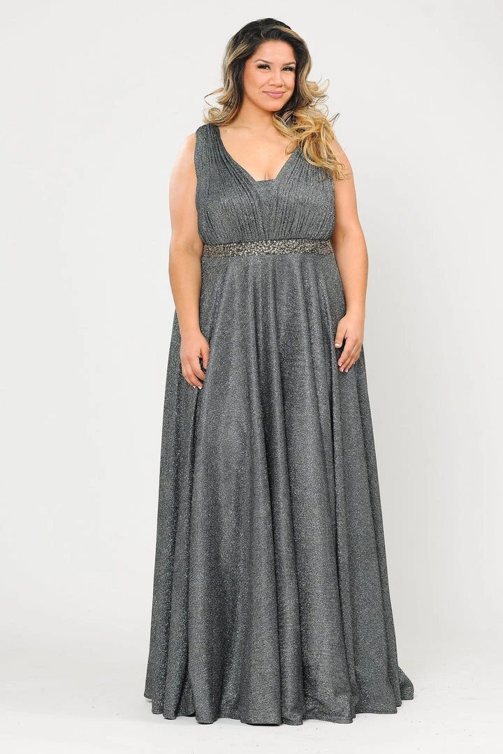 Poly USA Plus Size Plus Size Long Iridescent Glitter Dress By Poly USA W1082 17 Poly USA Plus Size Plus Size Long Iridescent Glitter Dress By Poly USA W1082