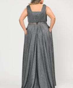 Poly USA Plus Size Plus Size Long Iridescent Glitter Dress By Poly USA W1082 32 Poly USA Plus Size Plus Size Long Iridescent Glitter Dress By Poly USA W1082