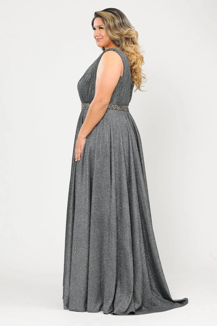 Poly USA Plus Size Plus Size Long Iridescent Glitter Dress By Poly USA W1082 18 Poly USA Plus Size Plus Size Long Iridescent Glitter Dress By Poly USA W1082