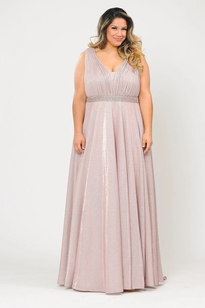 Poly USA Plus Size Plus Size Long Iridescent Glitter Dress By Poly USA W1082 10 Poly USA Plus Size Plus Size Long Iridescent Glitter Dress By Poly USA W1082