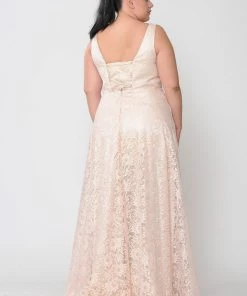 Poly USA Plus Size Plus Size Long Lace Dress With Corset Back By Poly USA W1020 10 Poly USA Plus Size Plus Size Long Lace Dress With Corset Back By Poly USA W1020