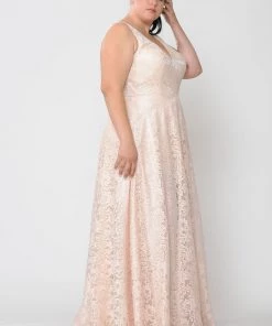 Poly USA Plus Size Plus Size Long Lace Dress With Corset Back By Poly USA W1020 13 Poly USA Plus Size Plus Size Long Lace Dress With Corset Back By Poly USA W1020