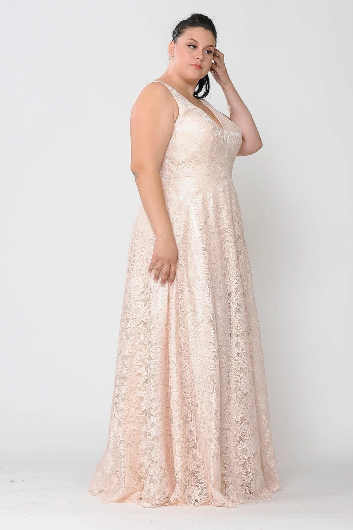 Poly USA Plus Size Plus Size Long Lace Dress With Corset Back By Poly USA W1020 7 Poly USA Plus Size Plus Size Long Lace Dress With Corset Back By Poly USA W1020