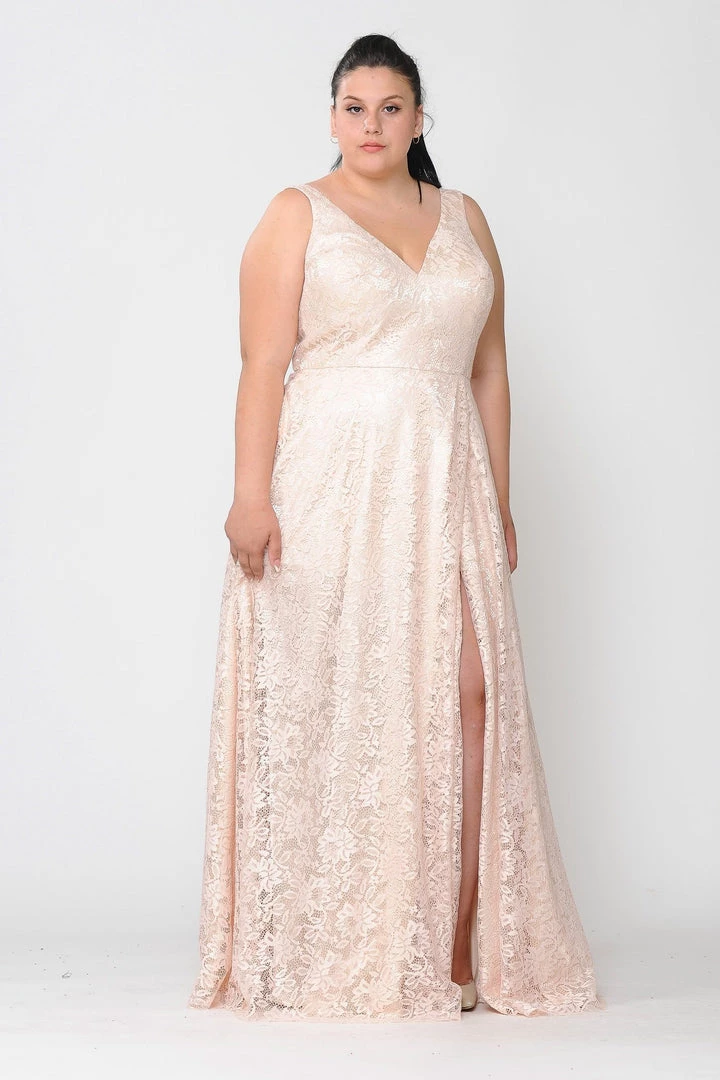 Poly USA Plus Size Plus Size Long Lace Dress With Corset Back By Poly USA W1020 8 Poly USA Plus Size Plus Size Long Lace Dress With Corset Back By Poly USA W1020